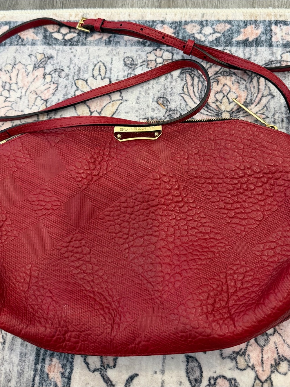 Burberry Red Leather Crossbody Bag